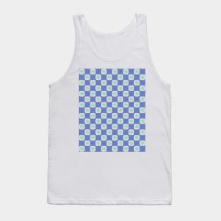 Floral Checkerboard in Blue Tank Top